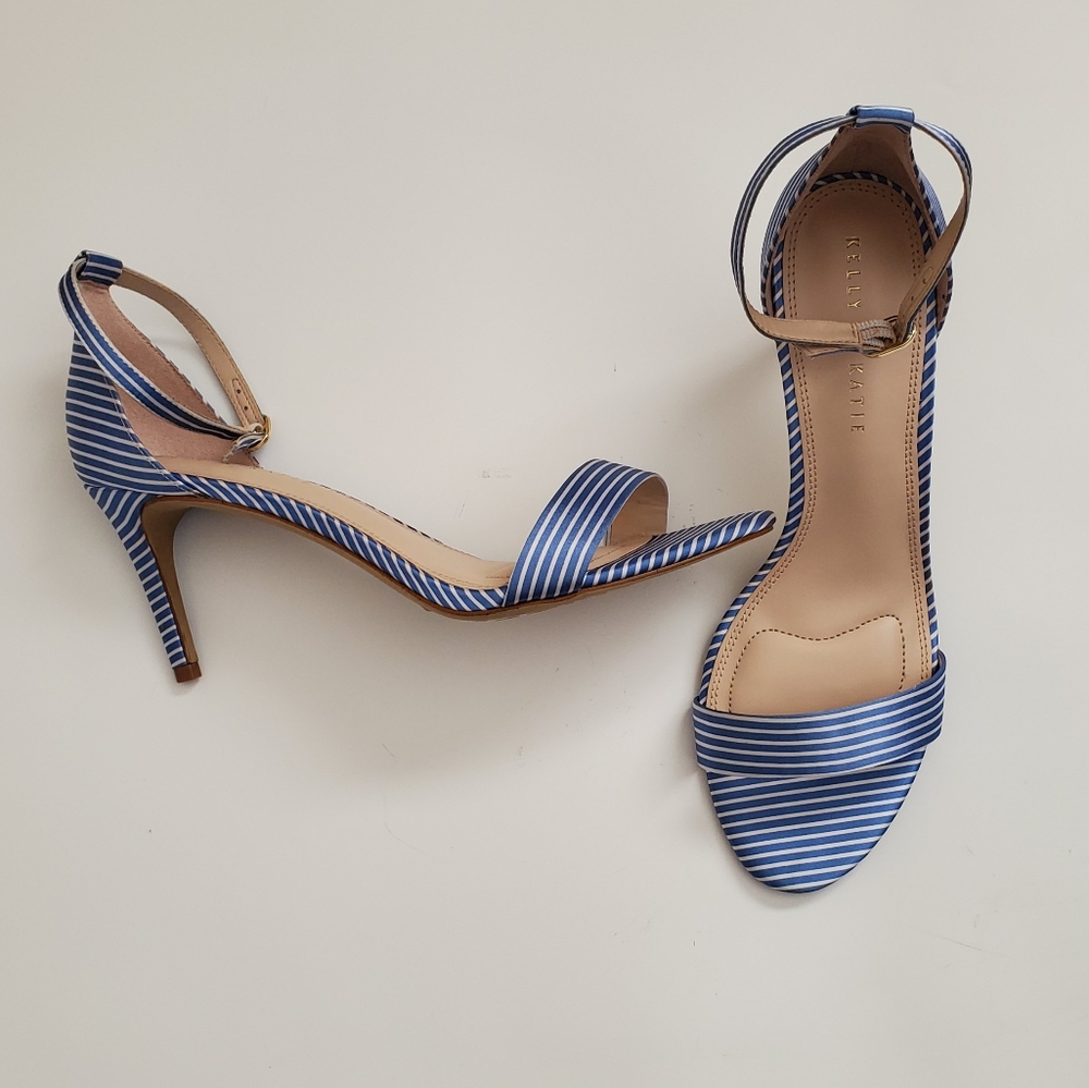 Kelly and Katie Kirstie Light Blue & White Heels - Picture 4 of 8